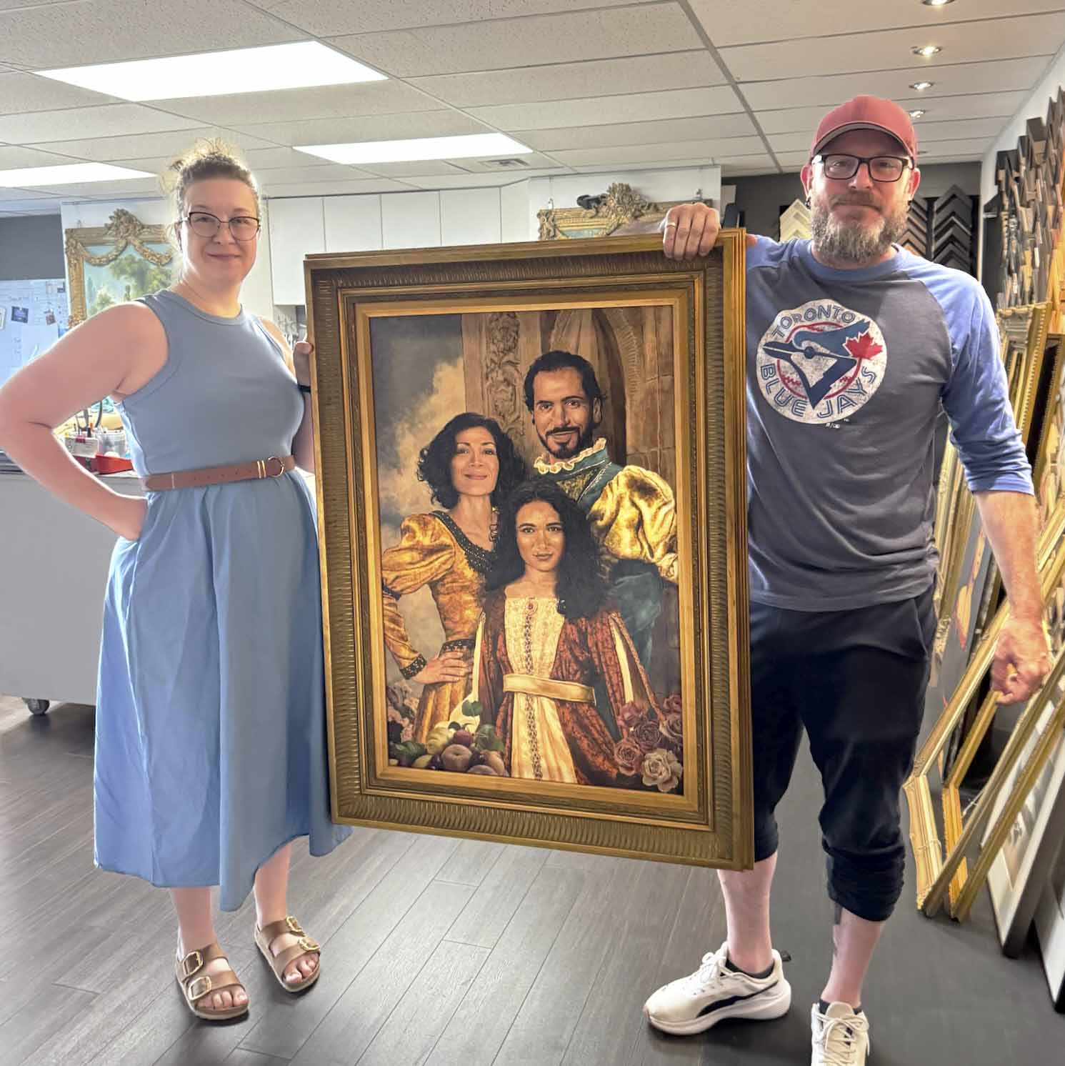 The AION team with a framed family portrait